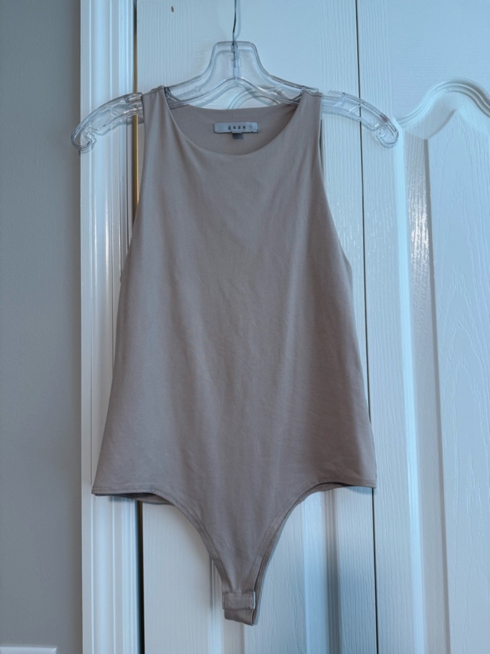 gaze Sleeveless Taupe Body Suit